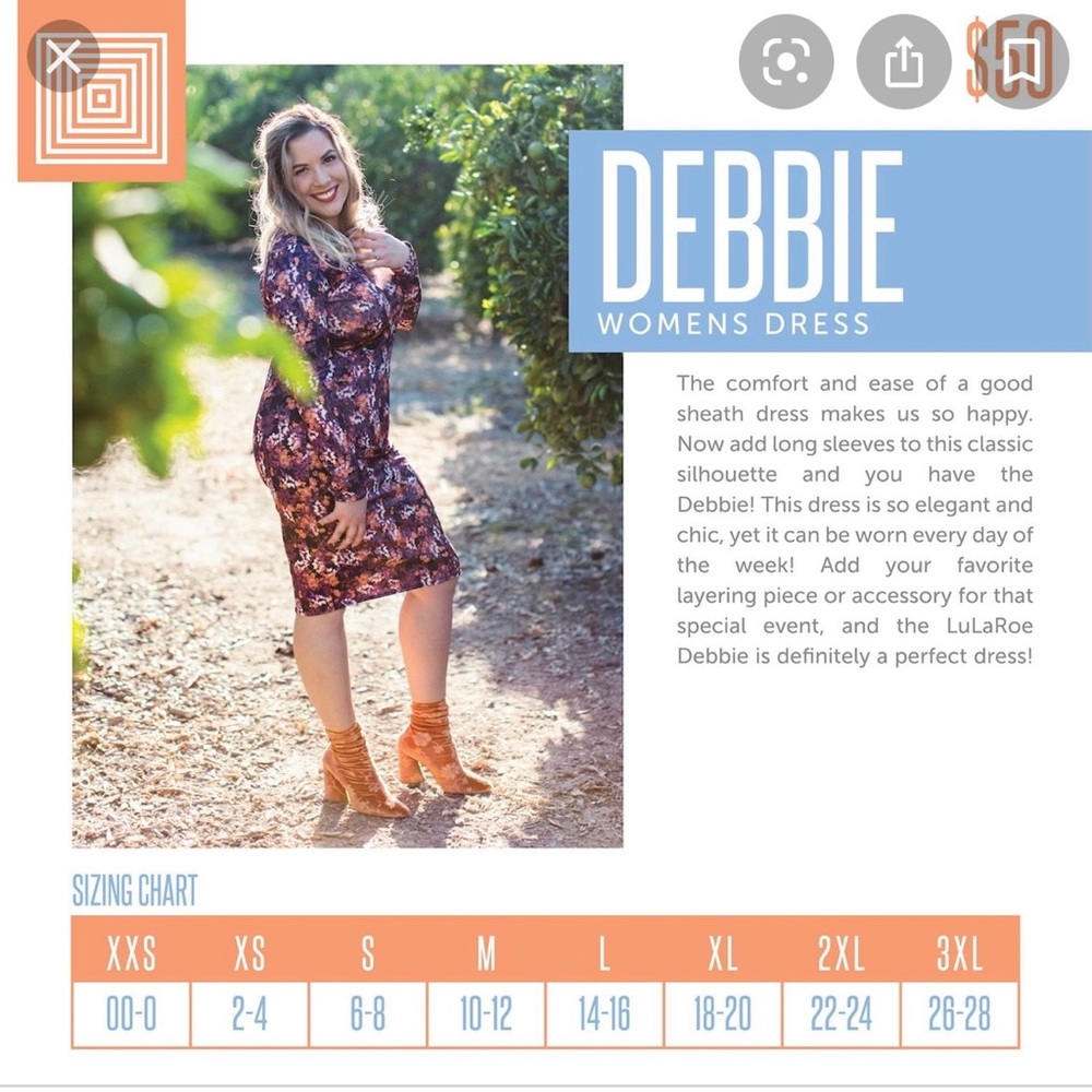 BNWT XS Debbie Bodycon dress (Lularoe) - Picture 15 of 16